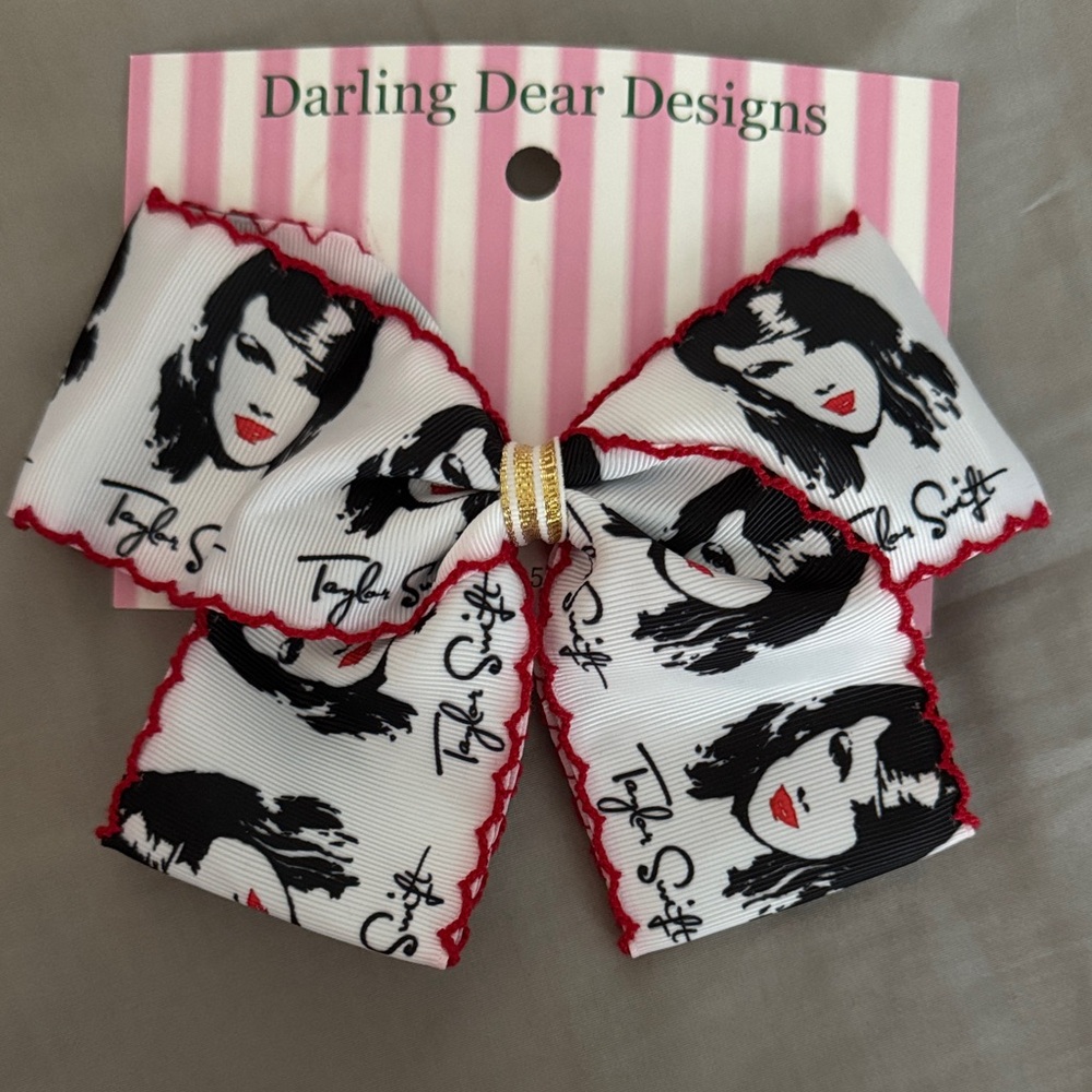 Kids Hair Bow - White and Black